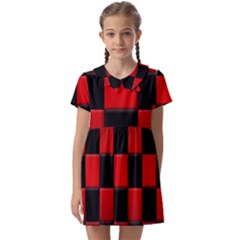 Black And Red Backgrounds- Kids  Asymmetric Collar Dress by Amaryn4rt