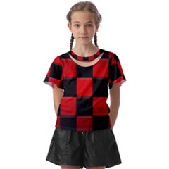 Black And Red Backgrounds- Kids  Front Cut Tee by Amaryn4rt