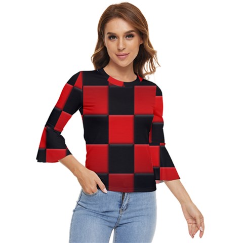 Black And Red Backgrounds- Bell Sleeve Top by Amaryn4rt