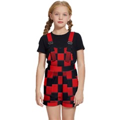 Black And Red Backgrounds- Kids  Short Overalls by Amaryn4rt