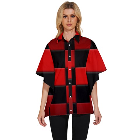 Black And Red Backgrounds- Women s Batwing Button Up Shirt by Amaryn4rt