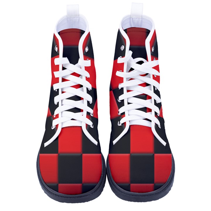 Black And Red Backgrounds- Kid s High-Top Canvas Sneakers