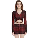 Black And Red Backgrounds Velvet Wrap Crop Top and Shorts Set View1