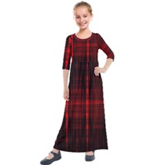 Black And Red Backgrounds Kids  Quarter Sleeve Maxi Dress by Amaryn4rt