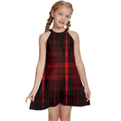 Black And Red Backgrounds Kids  Halter Collar Waist Tie Chiffon Dress by Amaryn4rt