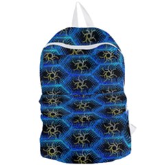 Blue Bee Hive Pattern- Foldable Lightweight Backpack by Amaryn4rt