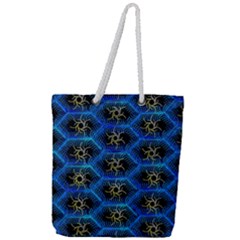 Blue Bee Hive Pattern- Full Print Rope Handle Tote (large) by Amaryn4rt