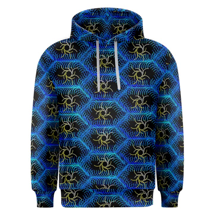 Blue Bee Hive Pattern- Men s Overhead Hoodie