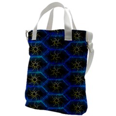 Blue Bee Hive Pattern- Canvas Messenger Bag by Amaryn4rt