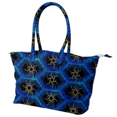 Blue Bee Hive Pattern- Canvas Shoulder Bag by Amaryn4rt