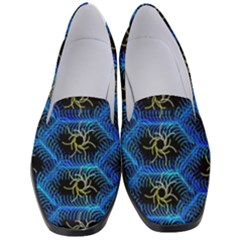 Blue Bee Hive Pattern- Women s Classic Loafer Heels by Amaryn4rt