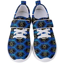 Blue Bee Hive Pattern- Women s Velcro Strap Shoes by Amaryn4rt