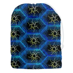 Blue Bee Hive Pattern- Drawstring Pouch (3xl) by Amaryn4rt