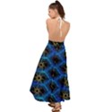 Blue Bee Hive Pattern- Backless Maxi Beach Dress View2