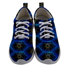 Blue Bee Hive Pattern- Women Athletic Shoes by Amaryn4rt