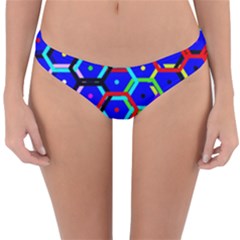 Blue Bee Hive Pattern Reversible Hipster Bikini Bottoms by Amaryn4rt