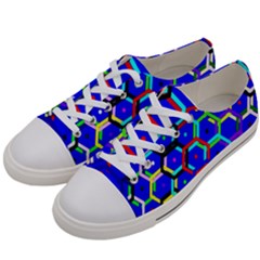 Blue Bee Hive Pattern Women s Low Top Canvas Sneakers by Amaryn4rt