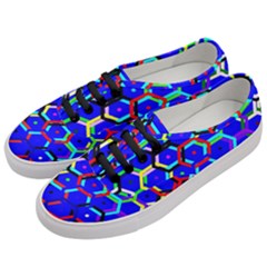 Blue Bee Hive Pattern Women s Classic Low Top Sneakers by Amaryn4rt