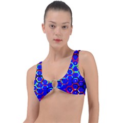 Blue Bee Hive Pattern Ring Detail Bikini Top by Amaryn4rt