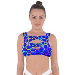 Blue Bee Hive Pattern Bandaged Up Bikini Top by Amaryn4rt