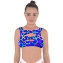 Blue Bee Hive Pattern Bandaged Up Bikini Top View1