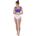 Blue Bee Hive Pattern Bandaged Up Bikini Top View2