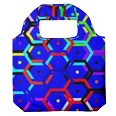 Blue Bee Hive Pattern Premium Foldable Grocery Recycle Bag by Amaryn4rt