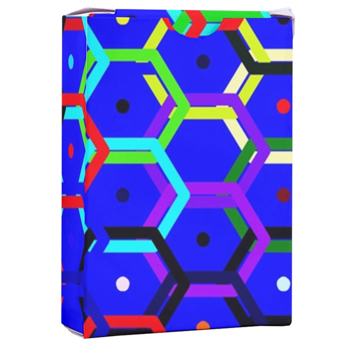 Blue Bee Hive Pattern Playing Cards Single Design (Rectangle) with Custom Box