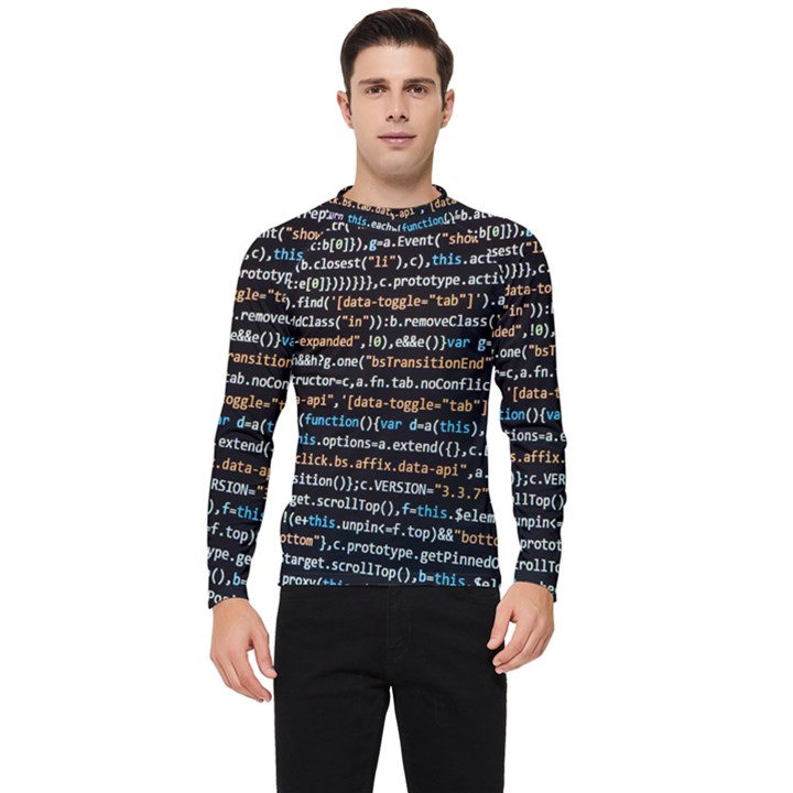 Close Up Code Coding Computer Men s Long Sleeve Rash Guard