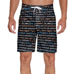 Close Up Code Coding Computer Men s Beach Shorts by Amaryn4rt