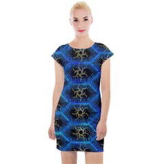 Blue Bee Hive Cap Sleeve Bodycon Dress by Amaryn4rt