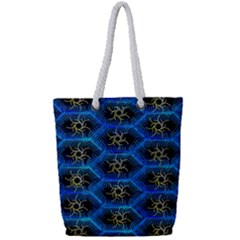 Blue Bee Hive Full Print Rope Handle Tote (small) by Amaryn4rt