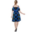 Blue Bee Hive Cut Out Shoulders Chiffon Dress View2