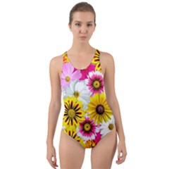 Flowers Blossom Bloom Nature Plant Cut-out Back One Piece Swimsuit by Amaryn4rt