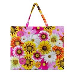 Flowers Blossom Bloom Nature Plant Zipper Large Tote Bag by Amaryn4rt