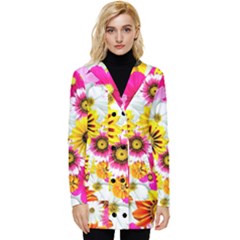 Flowers Blossom Bloom Nature Plant Button Up Hooded Coat  by Amaryn4rt