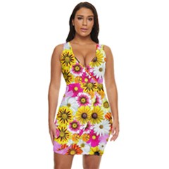 Flowers Blossom Bloom Nature Plant Draped Bodycon Dress by Amaryn4rt