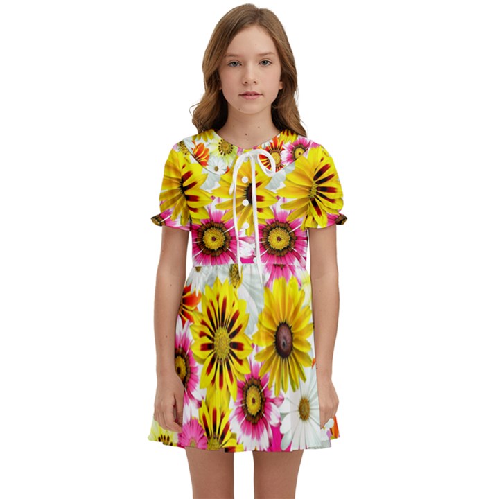 Flowers Blossom Bloom Nature Plant Kids  Sweet Collar Dress