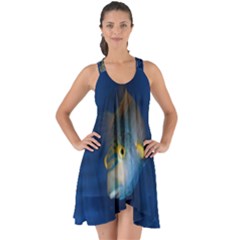 Fish Blue Animal Water Nature Show Some Back Chiffon Dress by Amaryn4rt