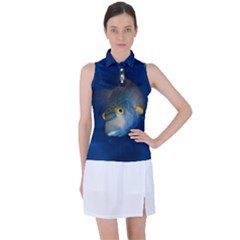 Fish Blue Animal Water Nature Women s Sleeveless Polo Tee by Amaryn4rt