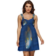 Fish Blue Animal Water Nature Ruffle Strap Babydoll Chiffon Dress by Amaryn4rt