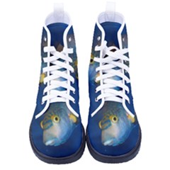 Fish Blue Animal Water Nature Kid s High-top Canvas Sneakers by Amaryn4rt