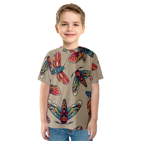 Tattoos Colorful Seamless Pattern Kids  Sport Mesh Tee by Amaryn4rt