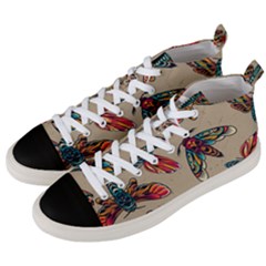 Tattoos Colorful Seamless Pattern Men s Mid-top Canvas Sneakers by Amaryn4rt