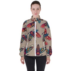 Tattoos Colorful Seamless Pattern Women s High Neck Windbreaker by Amaryn4rt