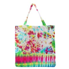 Pattern Decorated Schoolbus Tie Dye Grocery Tote Bag by Amaryn4rt