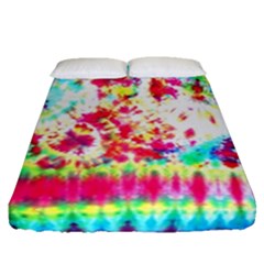 Pattern Decorated Schoolbus Tie Dye Fitted Sheet (queen Size) by Amaryn4rt