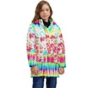 Pattern Decorated Schoolbus Tie Dye Kids  Hooded Longline Puffer Jacket View1