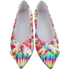 Pattern Decorated Schoolbus Tie Dye Women s Bow Heels by Amaryn4rt