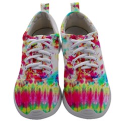 Pattern Decorated Schoolbus Tie Dye Mens Athletic Shoes by Amaryn4rt